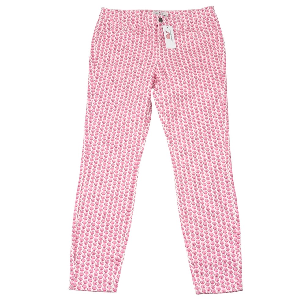 Vineyard Vines Jeans Size 10 Pink Seashell Print Coastal Nautical Nantucket Prep